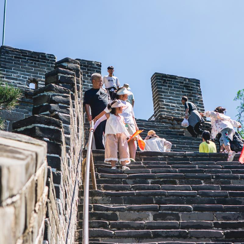Young children on the Great Wall. China, 2024.